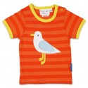 Toby tiger - Bio Kinder T-Shirt mit Möwen-Applikation und Streifen