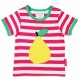 Toby tiger - Bio Kinder T-Shirt mit Birnen-Applikation und Streifen