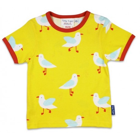 Toby tiger - Bio Kinder T-Shirt mit Möwen-Allover