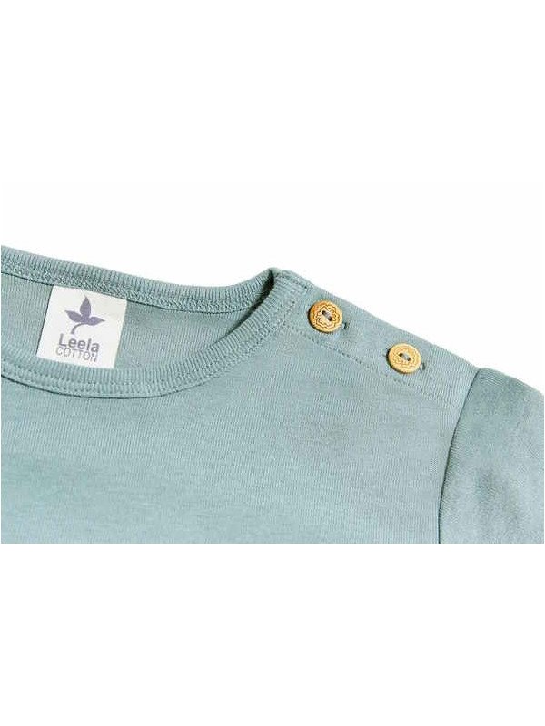 Leela Cotton - Bio Kinder Langarmshirt, taubenblau