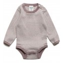 puri organic - Bio Baby Body gestreift, Baumwolle/Seide, zimt/natur