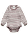 puri organic - Bio Baby Body gestreift, Baumwolle/Seide, zimt/natur