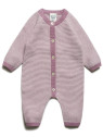 puri organic - Bio Baby Feinstrick Strampler gestreift, Baumwolle/Seide, pflaume/natur