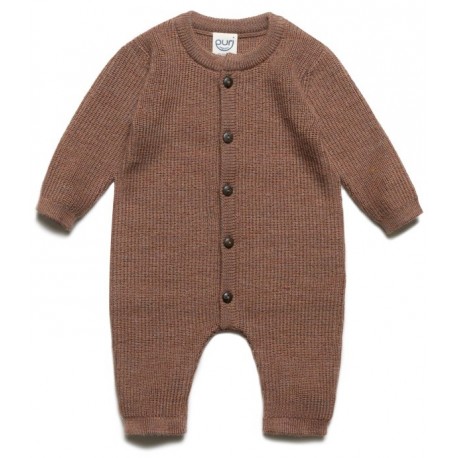 puri organic - Bio Baby Strick Strampler, Wolle, zimt