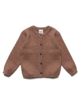 puri organic - Bio Baby Strickjacke mit Struktur, Wolle, zimt