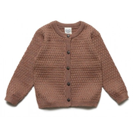 puri organic - Bio Baby Strickjacke mit Struktur, Wolle, zimt