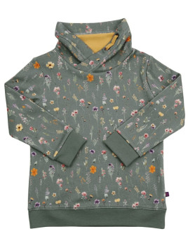 Enfant Terrible - Bio Kinder Sweatshirt mit Wildblumen-Allover und Stehkragen