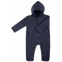 pure pure by BAUER - Bio Baby Fleece Overall mit Kapuze, Wolle, marine