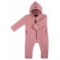 pure pure by BAUER - Bio Baby Fleece Overall mit Kapuze, Wolle, rose