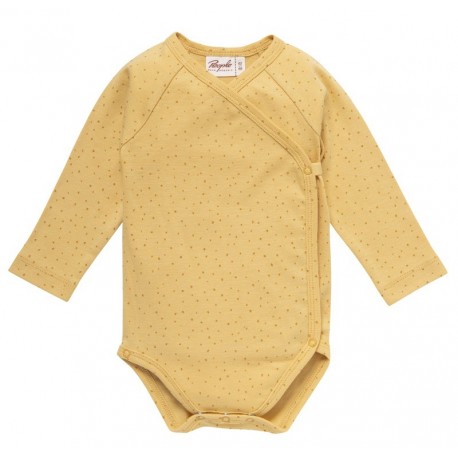 People Wear Organic - Bio Baby Wickelbody mit Punkten, gelb