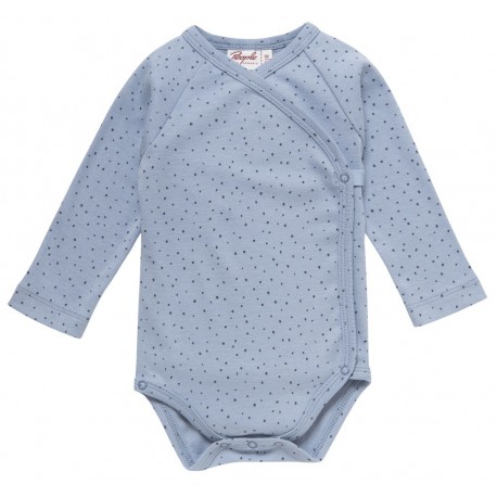 People Wear Organic - Bio Baby Wickelbody mit Punkten, blau