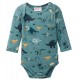 People Wear Organic - Bio Baby Body langarm mit Dinosaurier-Allover, eukalyptus