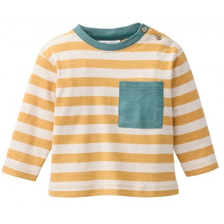People Wear Organic - Bio Baby Langarmshirt mit Streifen und Brusttasche
