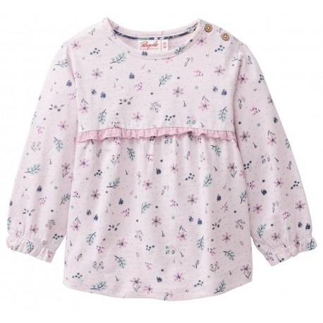 People Wear Organic - Bio Baby Langarmshirt mit Rüsche und Herbstbeeren-Allover