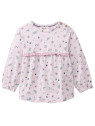 People Wear Organic - Bio Baby Langarmshirt mit Rüsche und Herbstbeeren-Allover