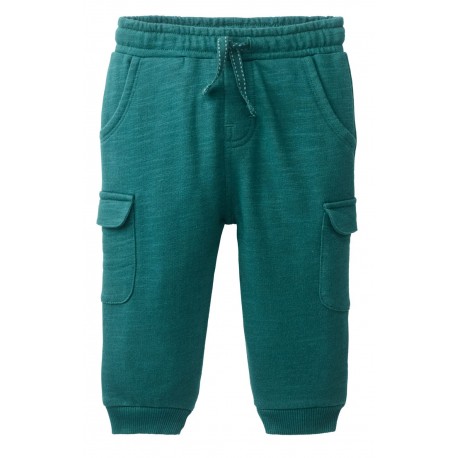 People Wear Organic - Bio Baby Cargo Sweathose mit Taschen, tiefseegrün