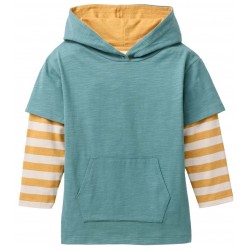 People Wear Organic - Bio Kinder Kapuzen-Langarmshirt im Doppellayer-Stil