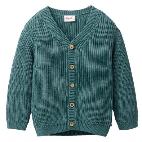People Wear Organic - Bio Kinder Strickjacke, eukalyptus