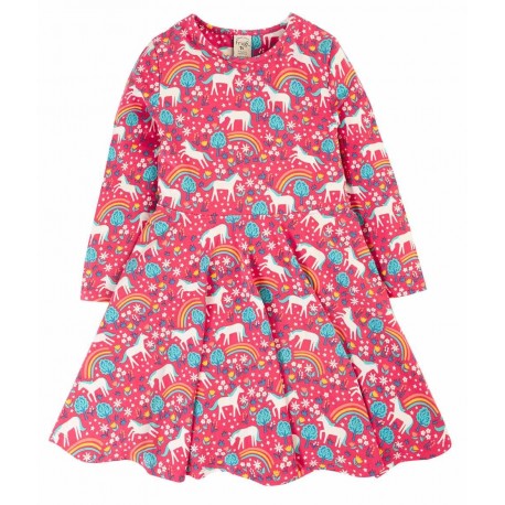 frugi - Bio Kinder Jersey Kleid "Sophia" mit Pferde-Allover
