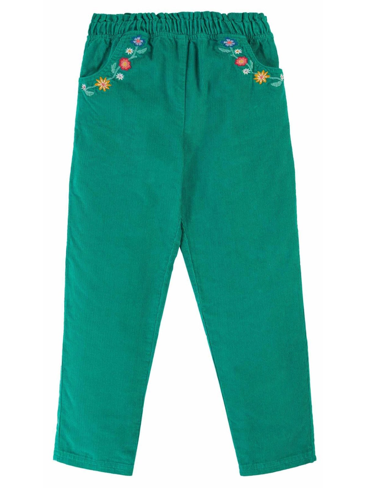 frugi - Bio Kinder Cordhose "Paperbag" mit Blumen-Stickerei