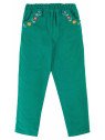frugi - Bio Kinder Cordhose "Paperbag" mit Blumen-Stickerei