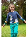 frugi - Bio Kinder Cordhose "Paperbag" mit Blumen-Stickerei