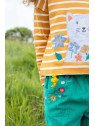 frugi - Bio Kinder Cordhose "Paperbag" mit Blumen-Stickerei