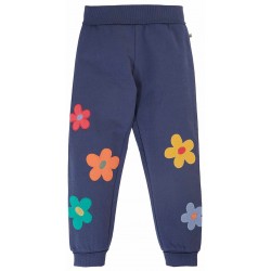 frugi - Bio Kinder Sweathose "Perrin Parsnip" mit Blumen-Applikationen