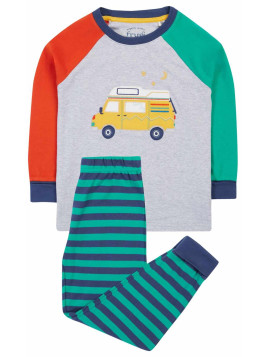 frugi - Bio Kinder Schlafanzug "Jamie Jim Jams" mit Campingbus-Applikation