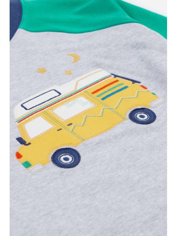 frugi - Bio Kinder Schlafanzug "Jamie Jim Jams" mit Campingbus-Applikation