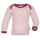 ENGEL - Bio Baby Langarmshirt gestreift, Wolle/Seide, natur/orchidee