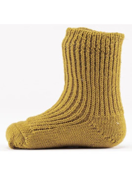 HIRSCH NATUR- Bio Kinder Grobstricksocken , Wolle, curry