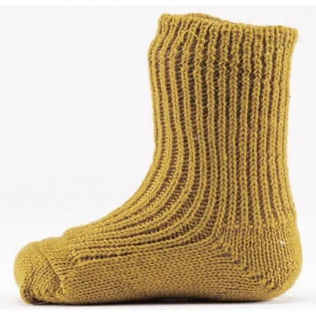 HIRSCH NATUR- Bio Kinder Grobstricksocken , Wolle, curry