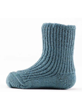 HIRSCH NATUR- Bio Kinder Grobstricksocken , Wolle, petrol