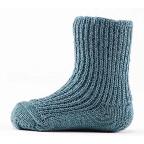 HIRSCH NATUR- Bio Kinder Grobstricksocken , Wolle, petrol