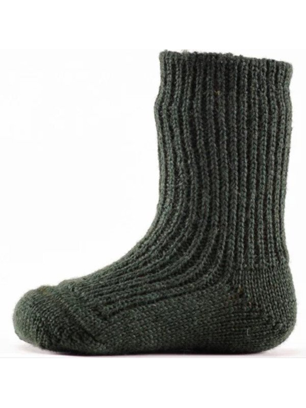 HIRSCH NATUR- Bio Kinder Grobstricksocken , Wolle, tanne