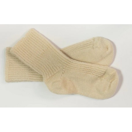 HIRSCH NATUR- Bio Kinder Grobstricksocken , Wolle, natur