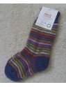 HIRSCH NATUR- Bio Kinder Plüsch Socken gestreift, Wolle, jeans