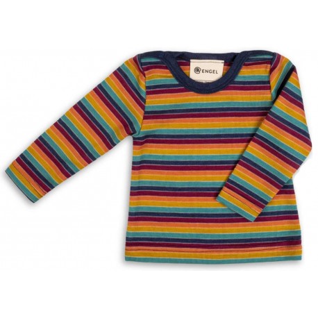 ENGEL - Bio Baby Langarmshirt gestreift, Wolle/Seide, multicolour