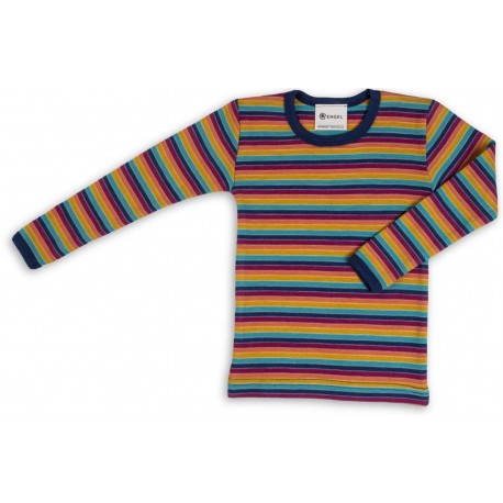 ENGEL - Bio Kinder Unterhemd langarm, Wolle/Seide, multicolour