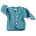 FLOMAX - Bio Kinder Walkjacke, Wolle, türkis melange