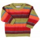 FLOMAX - Bio Kinder Pullover mit Streifen, Wolle, farn/bunt