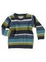 FLOMAX - Bio Kinder Pullover mit Streifen, Wolle, nachtblau/bunt
