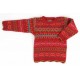 FLOMAX - Bio Kinder Pullover mit Muster, Wolle, mohnrot/mutli
