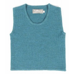 FLOMAX - Bio Kinder Walk Pullunder, Wolle, türkis