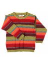 FLOMAX - Bio Kinder Pullover mit Streifen, Wolle, farn/bunt
