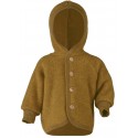 ENGEL - Bio Baby Fleece Jacke mit Kapuze, Wolle, safran
