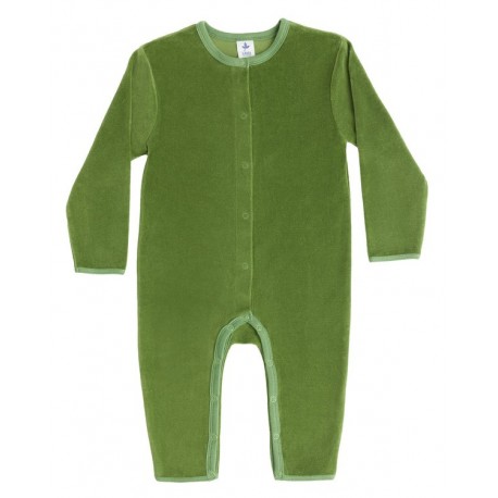 Leela Cotton - Bio Baby Nicky Strampler langarm, waldgrün