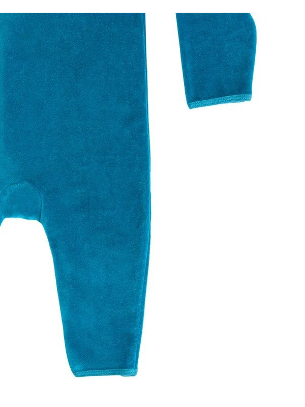 Leela Cotton - Bio Baby Nicky Strampler langarm, ozeanblau
