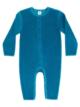 Leela Cotton - Bio Baby Nicky Strampler langarm, ozeanblau